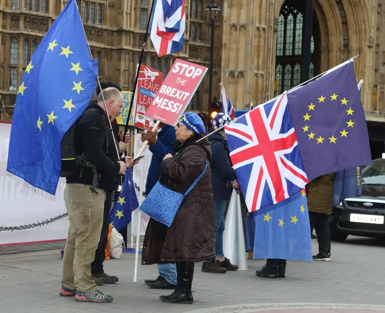 Manifestantes contra o Brexit em Londres, na Inglaterra (Keith Mayhew/SOPA Images/LightRocket/Getty Images)