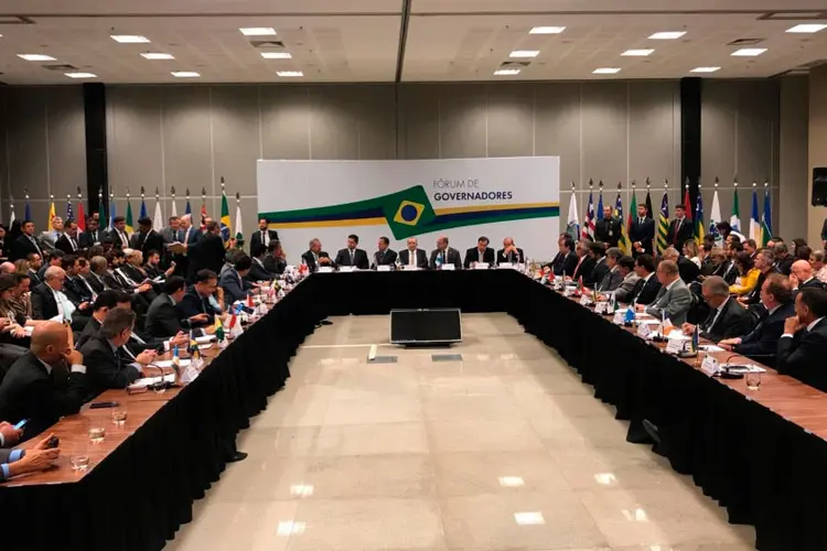 Encontro de governadores: governo federal apresentou nesta quarta-feira a proposta da Previdência (João Doria/Twitter/Reprodução)