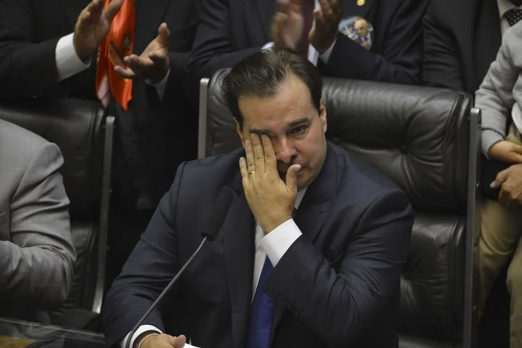 Rodrigo Maia se emociona após vencer disputa para Presidência da Câmara dos Deputados (Valter Campanato/Agência Brasil)