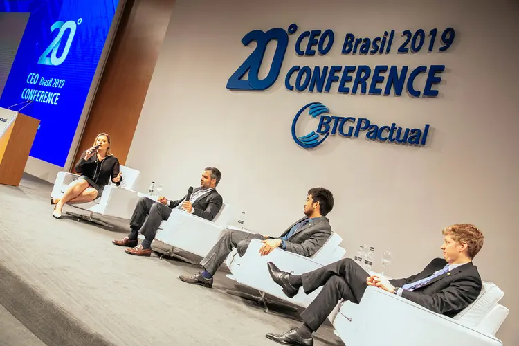 Joice Hasselmann, Kim Kataguiri e Marcel von Hatten (BTG Pactual/Divulgação)