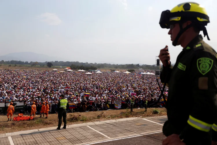 Venezuela Aid Live: Concerto reuniu diversos artistas em apoio à entrada da ajuda humanitária no país (Luisa Gonzalez/Reuters)