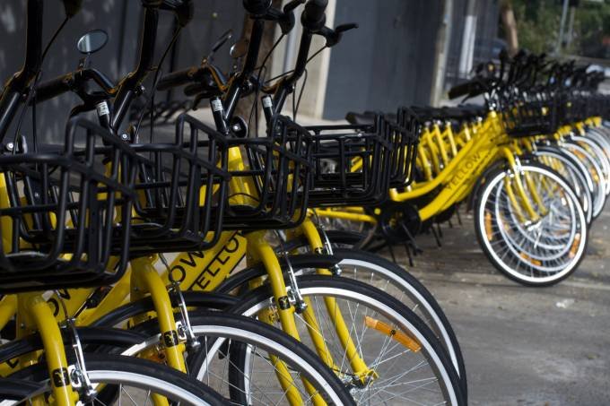 BICICLETAS DA YELLOW: Outros modais de transporte, como motos e até carros, poderão ser testados  / Divulgação