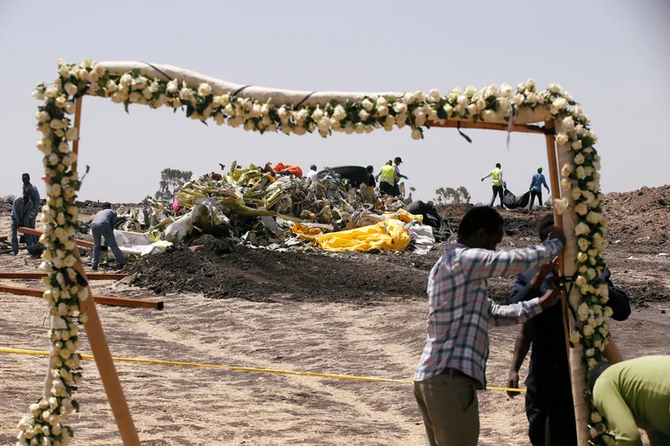 Local que ocorreu o acidente aéreo com um avião da Ethiopian Airlines Flight ET 302, na Etiópia (Baz Ratner/Reuters)