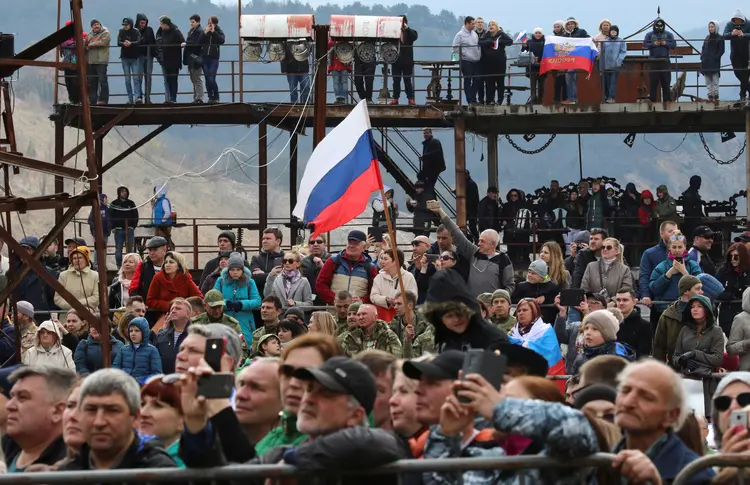 Rússia: de acordo com pesquisas recentes, 89% dos crimeanos apoiam a reunificação (Alexey Pavlishak/Reuters)