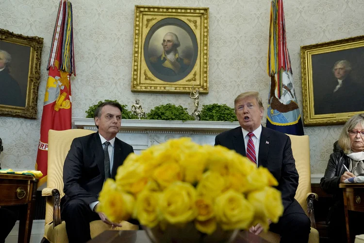 Bolsonaro-Trump: líderes passaram o dia em reunião (Kevin Lamarque/Reuters)