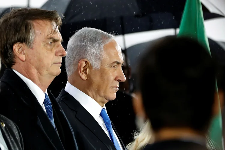 Bolsonaro e Netanyahu: Bolsonaro não descartou totalmente a transferência da embaixada ao lembrar que o presidente dos Estados Unidos, Donald Trump, levou nove meses para tomar a decisão final (Ronen Zvulun/Reuters)