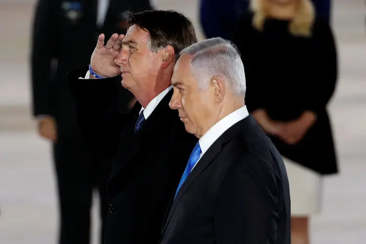 Bolsonaro e Netanyahu: viagem iniciada neste domingo (31) tem caráter político e religioso (Ronen Zvulun/Reuters)