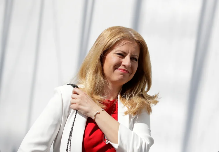 Zuzana Caputova: duas semanas atrás, no primeiro turno, ela havia saído com o melhor desempenho (David W Cerny/Reuters)
