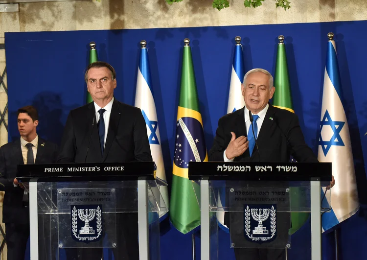 Bolsonaro; Netanyahu (Debbie Hill/Pool/Reuters)