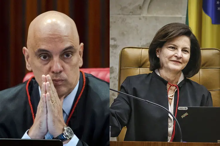 Segundo Dodge, a portaria na qual a investigação foi instaurada não esclareceu quais pessoas devem ser investigadas. Alexandre de Moraes é o relator da investigação. (Montagem/Exame)