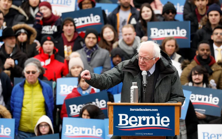 O senador de Vermont, Bernie Sanders: da ala progressista do Partido Democrata, Sanders é o favorito na disputa em Iowa (Andrew Kelly/Reuters)