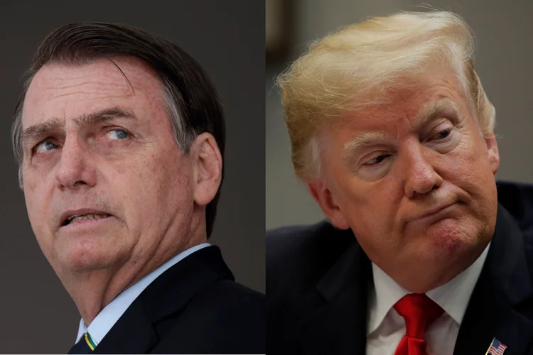 Bolsonaro; Trump (Montagem/Exame)