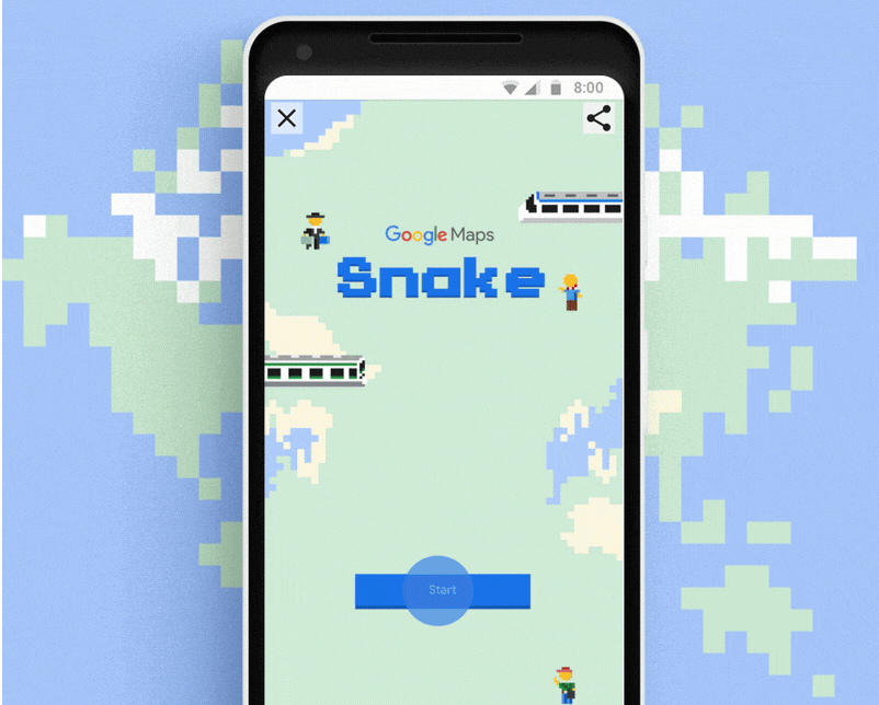 Google Maps ganha jogo da cobrinha – de verdade – no dia da