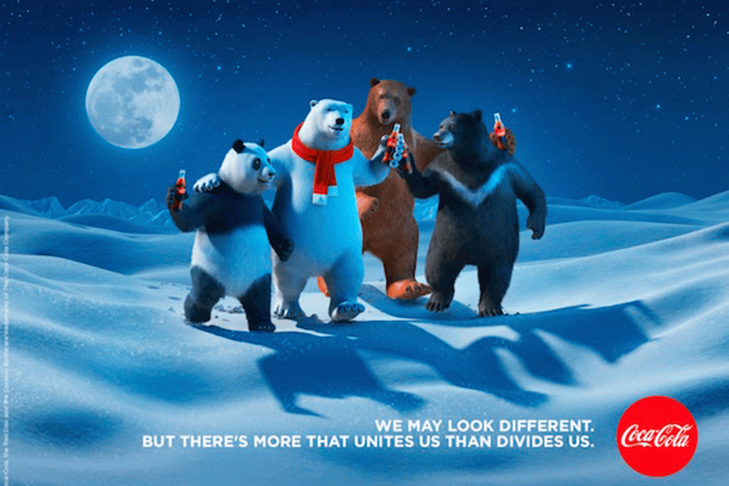 Urso polar da Coca-Cola ganha amigos que retratam diversidade e igualdade