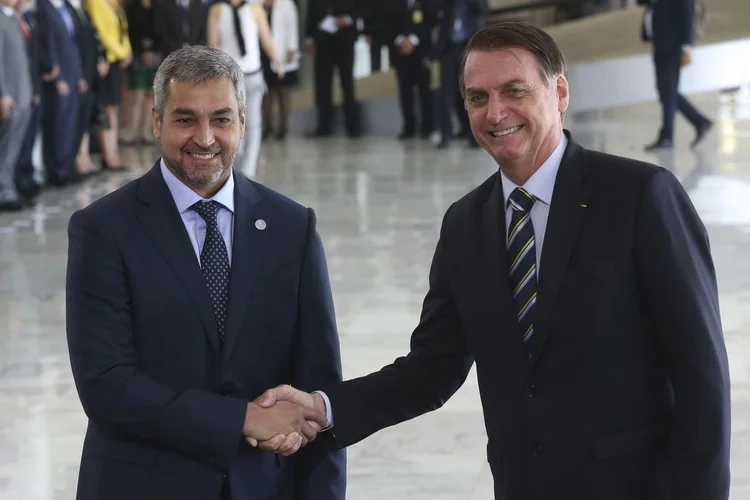 Presidente do Paraguai, Mario Abdo Benítez, é recebido na manhã de hoje (12) pelo presidente Jair Bolsonaro, em Brasília (Antonio Cruz/Agência Brasil)