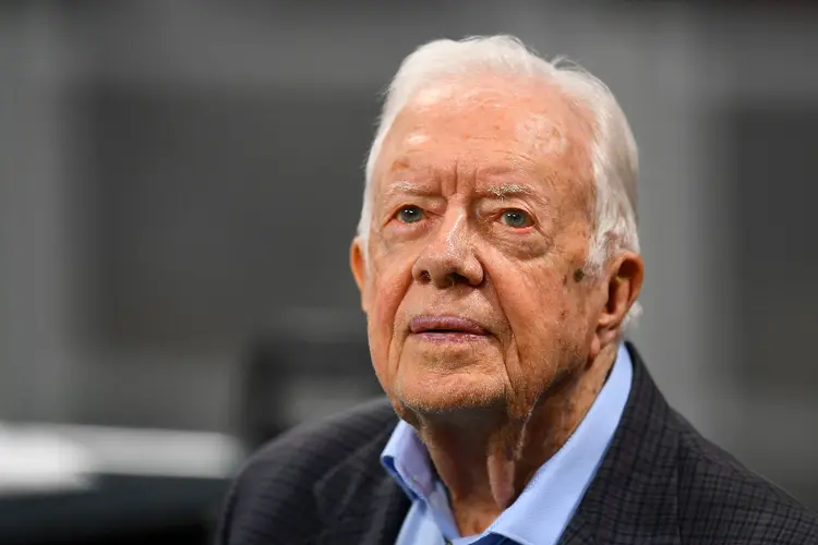 Jimmy Carter se transformará nesta sexta-feira no ex-presidente mais longevo da história dos Estados Unidos, com 94 anos e 172 dias (Scott Cunningham/Getty Images)
