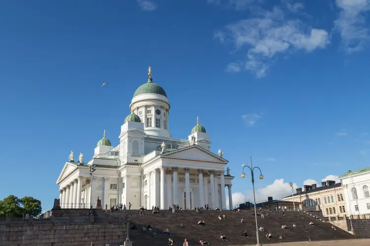 Helsinki, capital da Finlândia: país é eleito o mais feliz do mundo pelo estudo World Happiness Report 2019 (Tuomas Lehtinen/Getty Images)