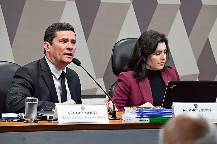 Moro no Senado: ministro explica aos parlamentares sobre seu projeto na área da Segurança Pública (Agência Senado/Divulgação)