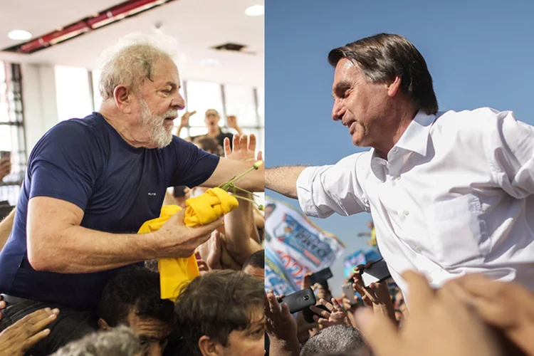 Ex-presidente Lula e o presidente Jair Bolsonaro (Montagem/Exame)