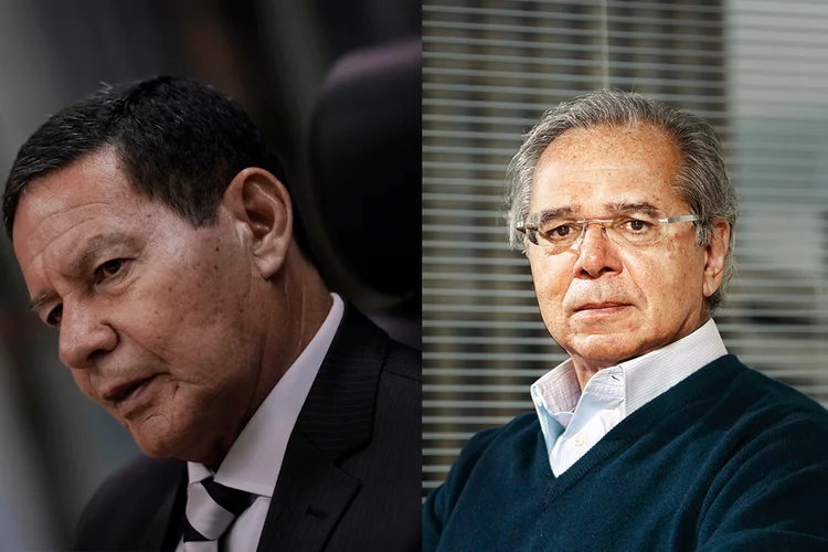 Para Mourão, a proposta de Guedes ajudaria a resgatar o poder do Legislativo (Montagem/Exame)