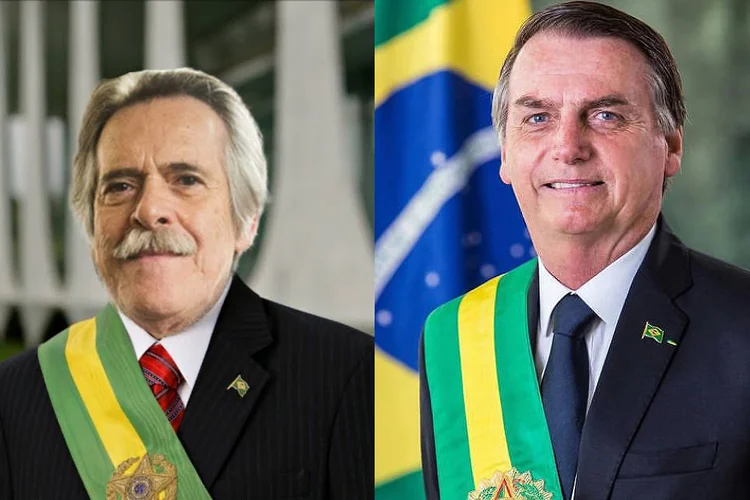 Foto montagem com o ator José de Abreu e o presidente, Jair Bolsonaro (Montagem/Exame)