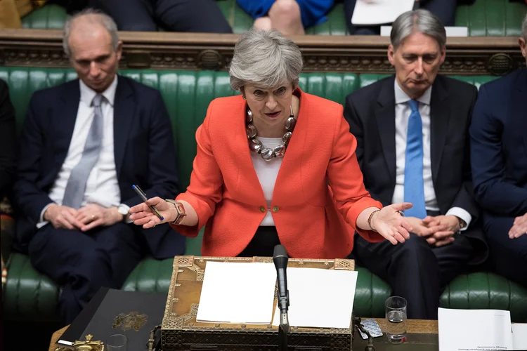 Theresa May: primeira-ministra tenta nesta semana, mais uma vez, aprovar o acordo do Brexit (UK Parliament/Jessica Taylor/Reuters)