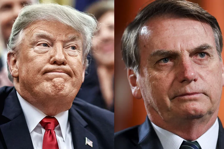 Donald Trump; Jair Bolsonaro (Montagem/Exame)