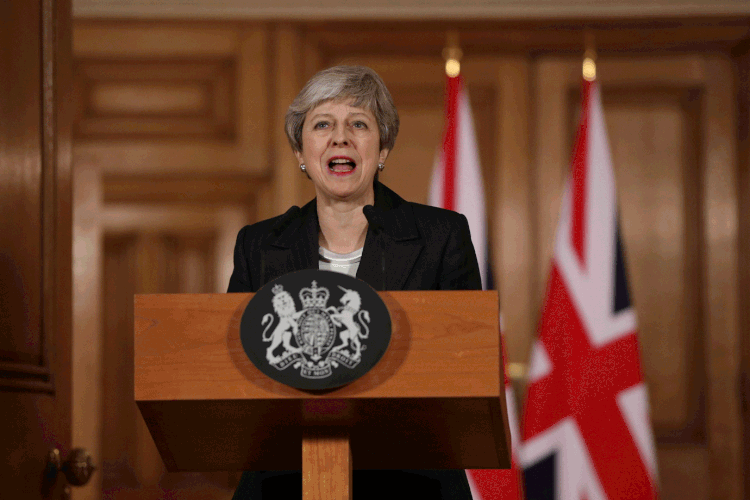 Theresa May: primeira ministra britânica pediu adiamento do Brexit (Jonathan Brady/Reuters)