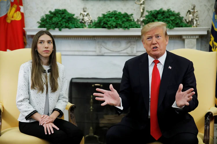 Trump se reúne com Fabiana Rosales, esposa do líder da oposição venezuelana, Juan Guaidó (Carlos Barria/Reuters)