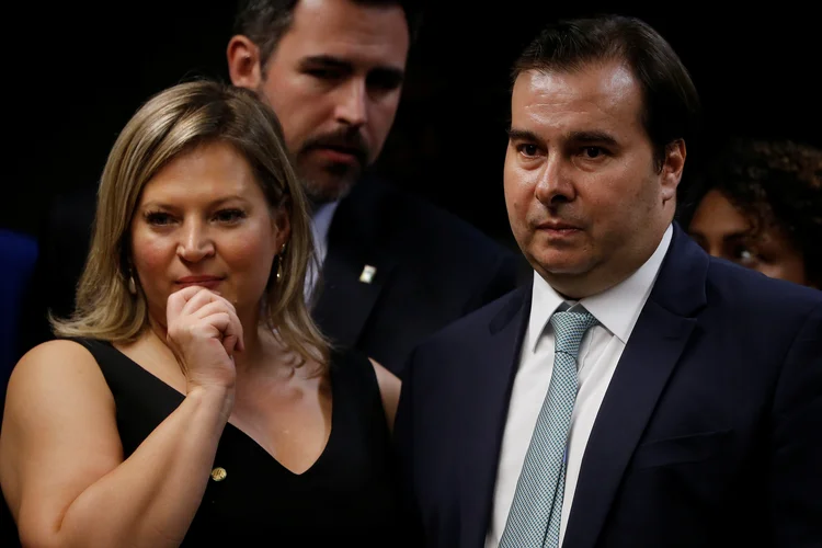 Joice Hasselmann e Rodrigo Maia: "Eu recebi convite de cinco partidos. O DEM é um deles" (Adriano Machado/Reuters)