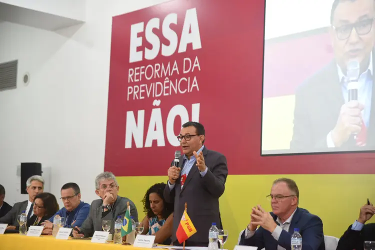 Reunião do Diretório Nacional do PSB que fechou questão sobre a reforma da Previdência, nesta quinta-feira (Humberto Pradera/Divulgação)