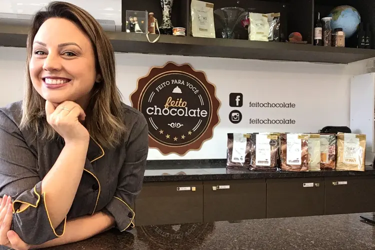 Alyne Mundt Bill, da Feito Chocolate: empreendedora viu os lucros chegarem ao mudar seu negócio do B2C para o B2B (Feito Chocolate/Divulgação)