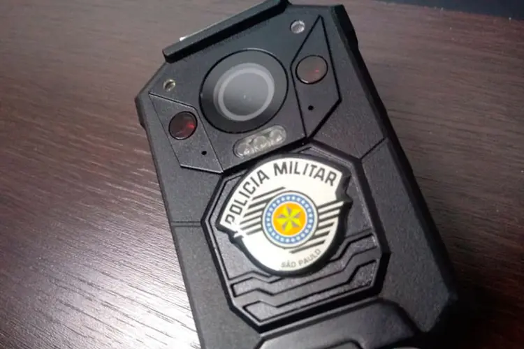 Câmera que policiais militares utilizarão no uniforme em São Paulo (Feliep Neves/ Polícia Militar do Estado de São Paulo/Divulgação)