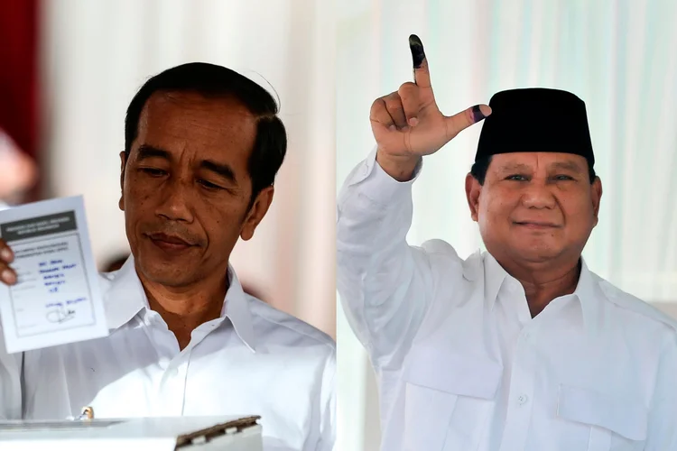 Resultados extraoficiais mostram que Joko Widodo lidera com 55% dos votos (//NurPhoto/Getty Images)