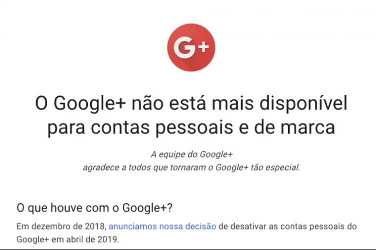 Fim do Google+: rede social sai do ar após 7 anos (Google+/Reprodução)