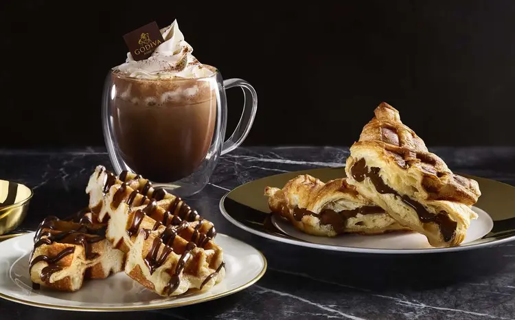 Godiva Café: waffles, aperfeiçoados pelo chef executivo da marca, Thierry Muret, valem a pena (Godiva Café/Divulgação)