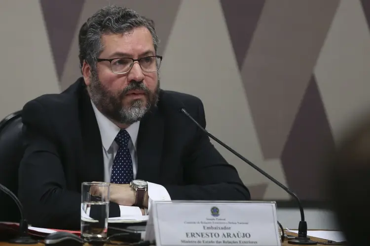 Ernesto Araújo: ministro participou hoje (8) de uma reunião com conselheiros da Fiesp (José Cruz/Agência Brasil)