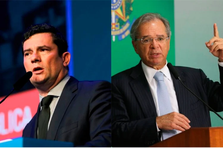 Moro e Guedes: ministros indicaram nomes para o Cade, que ainda devem passar por sabatina (Wilson Dias/Agência Brasil)