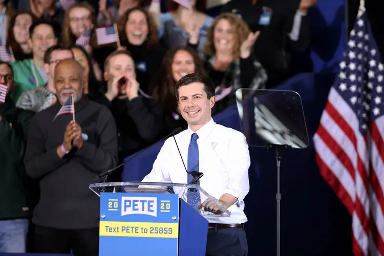 Pete Buttigieg: resultados preliminares em Iowa mostram ex-prefeito de South Bend, Indiana, na liderança da disputa democrata (John Gress/Reuters)