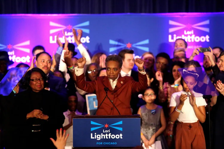 Chicago: Lori Lightfoot, mulher lésbica e negra, foi eleita prefeita da terceira maior cidade dos EUA (Joshua Lott/Reuters)