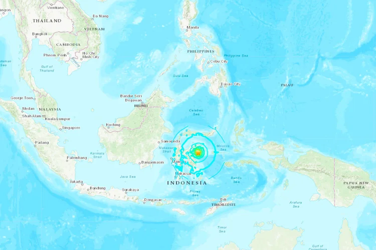 Indonésia: ainda não há informações sobre vítimas (USGS/Reprodução)