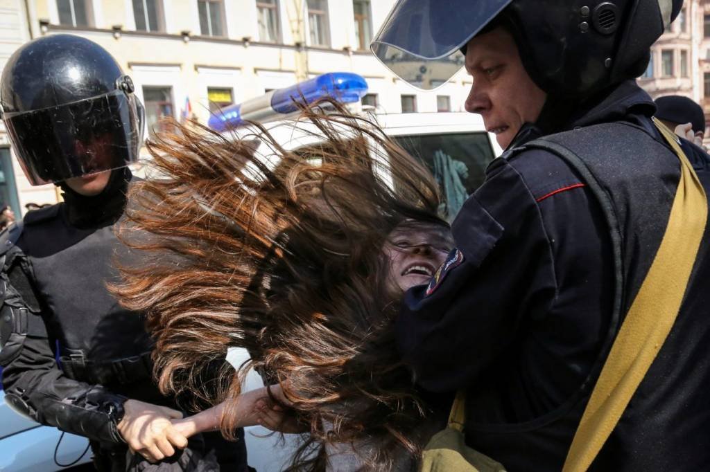 Manifestação do 1º de maio na Rússia tem mais de 60 detidos
