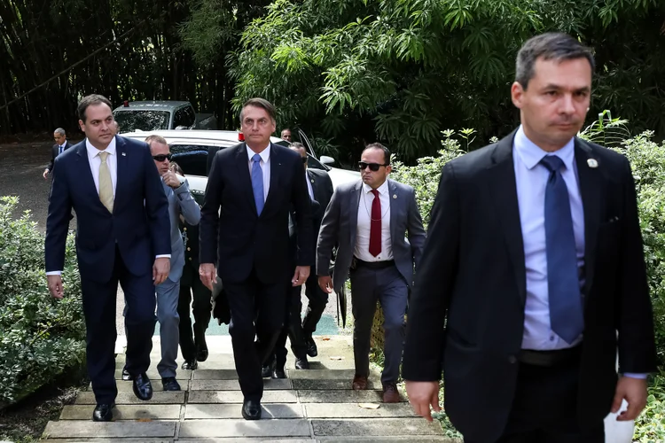  Presidente da República, Jair Bolsonaro,  durante visita ao Castelo São João, onde esta localizada a coleção de  Armas Brancas do Instituto Ricardo Brennand (Marcos Corrêa/Divulgação)
