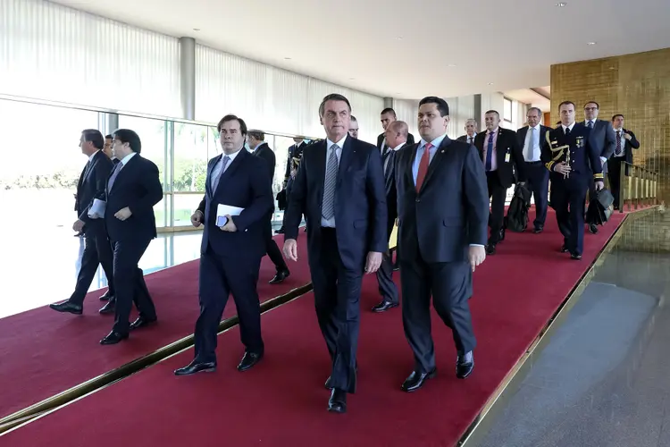Bolsonaro: o presidente se reuniu com Toffoli, Maia e Alcolumbre na manhã desta terça (28) (Marcos Corrêa/Flickr)