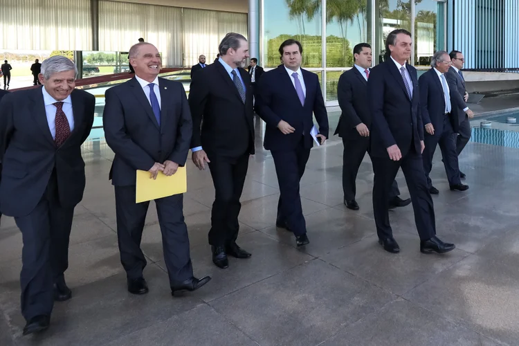 Bolsonaro: presidente recebeu Maia, Alcolumbre e Toffoli no Palácio da Alvorada nesta terça (Marcos Corrêa/PR/Flickr)