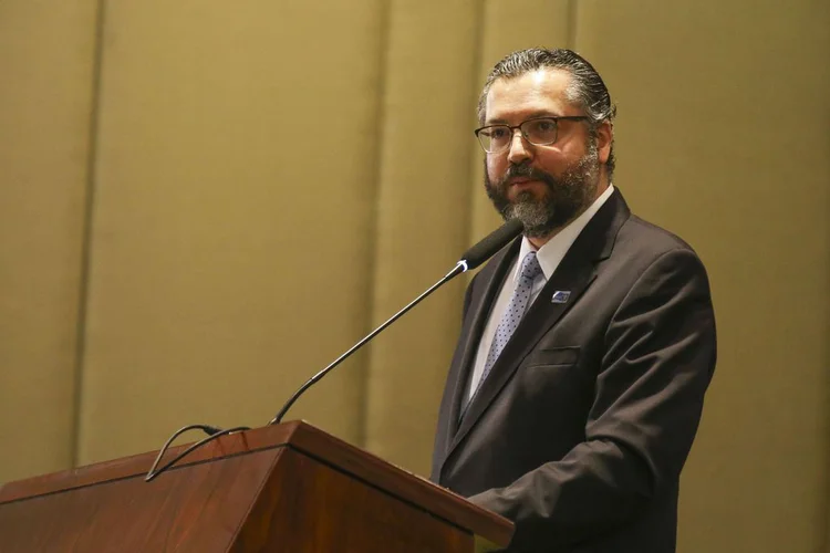 O ministro das Relações Exteriores, Ernesto Araújo, durante Cerimônia de Formatura da Turma do Instituto Rio Branco. (Antonio Cruz/Agência Brasil)