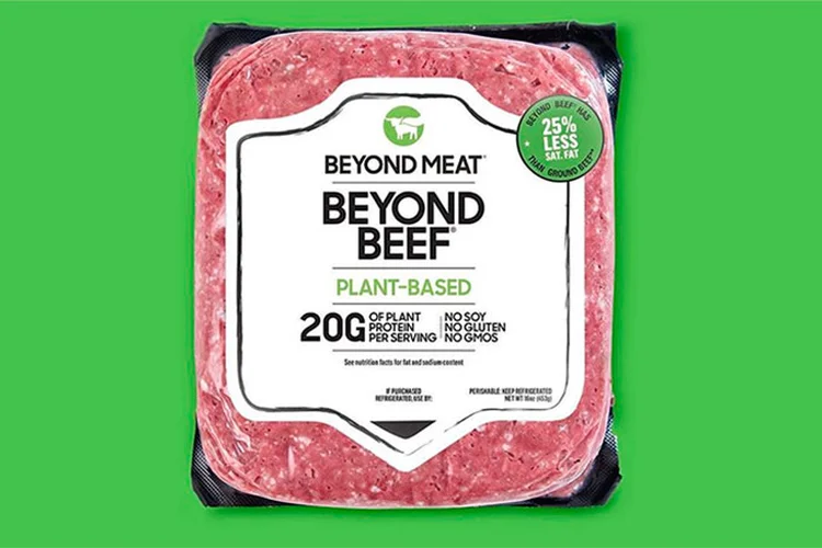 Onda verde: "Bife" à base de vegetais da americana Beyond Meat.  (Beyond Meat/Reprodução)