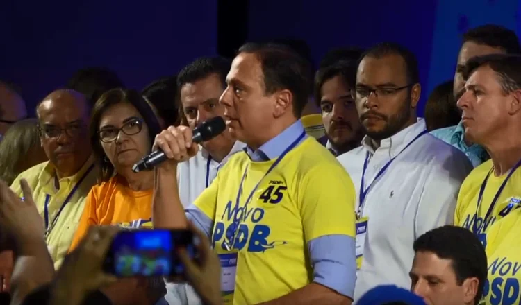 João Doria: governador de SP chegou à convenção nacional do PSDB sendo recebido por militantes sob gritos de "presidente" (YouTube/Reprodução)