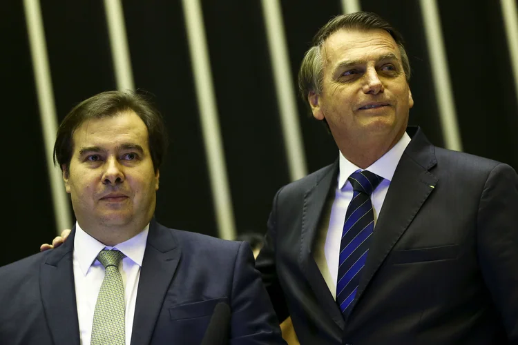 Maia e Bolsonaro: mais cedo, o presidente afirmou que o problema para a Amazônia é a falta de recursos (Agência Brasil/Agência Brasil)