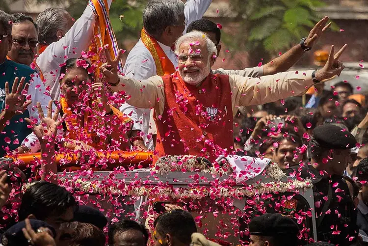 Narendra Modi: primeiro-ministro indiano deve conquistar ampla maioria (Kevin Frayer/Getty Images)